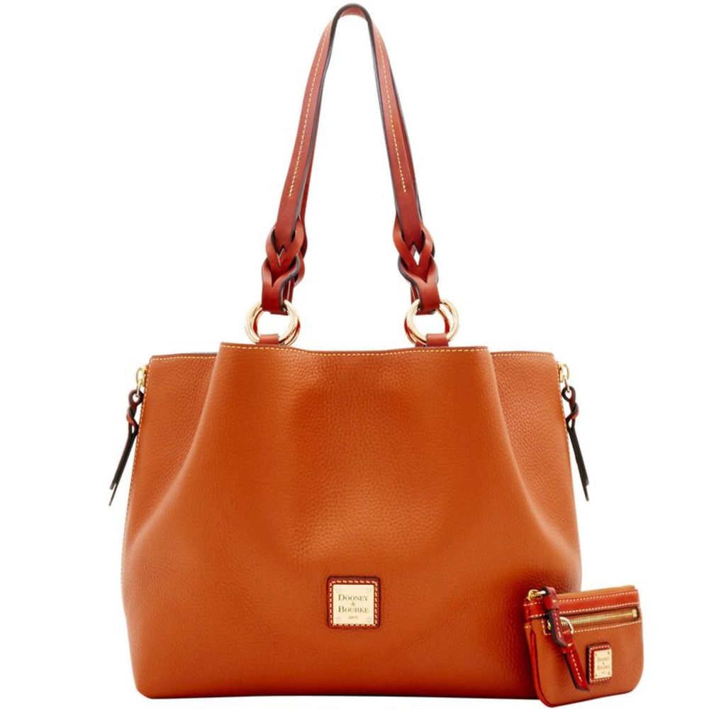 Dooney & Bourke Pebble Grain Large Zip Barlow Small Coin Case Bag - Caramel